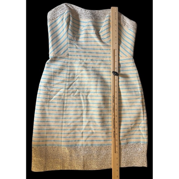 Lilly Pulitzer Strapless Remi Dress 2 Blue Metallic Y2K Sorority‎ Party Cocktail - Picture 12 of 14